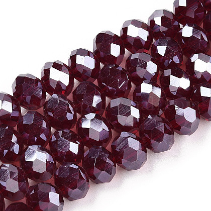 Electroplate Glass Beads Strands US-EGLA-A034-T8mm-A28-1