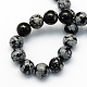Natural Snowflake Obsidian Round Beads Strands US-G-S172-8mm-2