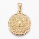Real 18K Gold Plated 304 Stainless Steel Pendants US-STAS-H372-01A-1