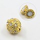 Alloy Rhinestone Magnetic Clasps with Loops US-RB-H116-3-M-3