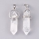 Natural Quartz Crystal Double Terminated Pointed Pendants US-G-P373-B04-2