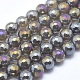 Electroplated Natural Agate Beads Strands US-G-O164-01A-10mm-1