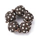 Alloy Rhinestone Magnetic Clasps with Loops US-RB-H116-2-R-2