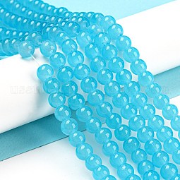 Baking Paint Imitation Jade Glass Round Bead Strands US-DGLA-Q021-6mm-06