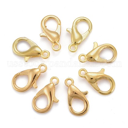 Zinc Alloy Jewelry Findings Golden Lobster Claw Clasps US-X-E105-G-1