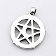 Retro 304 Stainless Steel Ring with Pentagram Pendants US-STAS-F006-132-2