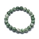 Natural Green Spot Jasper Bead Stretch Bracelets US-BJEW-K212-A-017-2