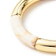 Acrylic Imitation Gemstone Curved Tube Beaded Chunky Stretch Bracelet for Women US-BJEW-JB07634-3