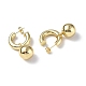 Brass Ring with Ball Dangle Stud Earrings US-EJEW-P214-07G-2
