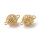 Alloy Rhinestone Magnetic Clasps with Loops US-RB-H116-2-M-3