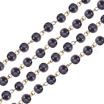Handmade Glass Pearl Beads Chains US-AJEW-PH00489-05-1
