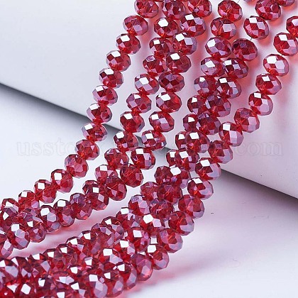 Electroplate Glass Beads Strands US-EGLA-A034-T10mm-A06-1
