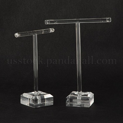 T Bar Organic Glass Earring Display Stand US-X-EDIS-G001-01-1