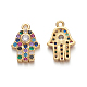 Brass Micro Pave Cubic Zirconia Charms US-ZIRC-E158-01G-3