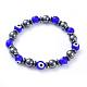 Handmade Evil Eye Lampwork Beads Stretch Bracelets US-BJEW-JB04461-02-1