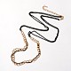 Golden Tone Iron Curb Chains and Brass Twisted Chains US-NJEW-J023-01-2
