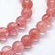 Cherry Quartz Glass Beads Strands US-G-I199-28-6mm-3
