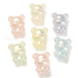 60Pcs 6 Colors UV Plating Rainbow Iridescent Acrylic Beads US-PACR-CJ0001-22
