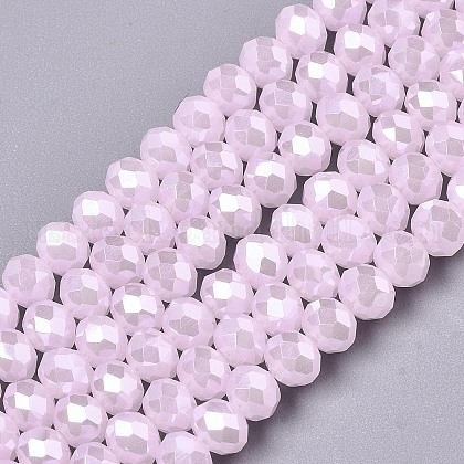 Electroplate Glass Beads Strands US-EGLA-A034-J6mm-A03-1