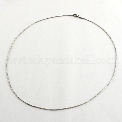 Women's 316L Surgical Stainless Steel Beaded Chain Necklaces US-NJEW-Q270-02-1