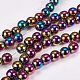 Electroplate Non-magnetic Synthetic Hematite Beads Strands US-G-J169A-8mm-05-1