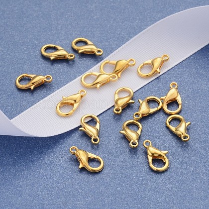 Zinc Alloy Lobster Claw Clasps US-E102-G-1