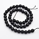 Faceted Round Natural Black Stone Beads Strands US-G-E302-066-8mm-2
