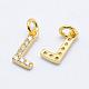Brass Micro Pave Grade AAA Cubic Zirconia Charms US-ZIRC-P067-11G-L-NR-1