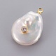 Natural Cultured Freshwater Pearl Pendants US-PEAR-L025-01G-2