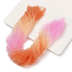 Transparent Painted Glass Beads Strands US-DGLA-A034-T3mm-A20
