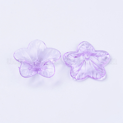 Medium Orchid Transparent Acrylic Flower Beads US-X-TACR-514-5-1