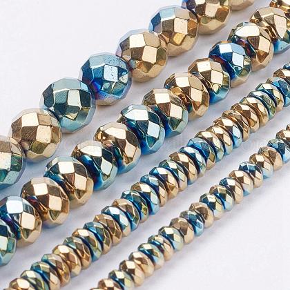 Electroplate Non-Magnetic Synthetic Hematite Beads Strands US-G-F510-23-1