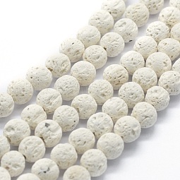 Natural Lava Rock Round Beads Strands US-G-E508-04-8mm