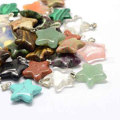 Star Natural & Synthetic Mixed Stone Pendants US-G-Q367-M-1