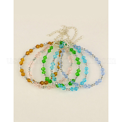 Fashion Glass Bracelets US-BJEW-JB01060-1