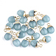 Electroplate Natural Jade Charms US-G-S344-09A-1