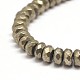 Faceted Rondelle Natural Pyrite Beads Strands US-G-I126-11-8x5mm-3
