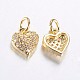 Long-Lasting Plated Brass Micro Pave Cubic Zirconia Charms US-ZIRC-F069-41G-2