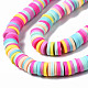Handmade Polymer Clay Beads Strands US-CLAY-R089-6mm-137-2