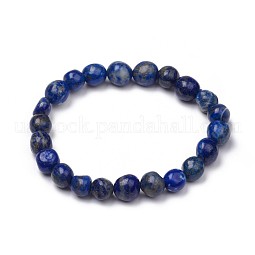 Natural Lapis Lazuli Stretch Beaded Bracelets US-BJEW-K213-C16