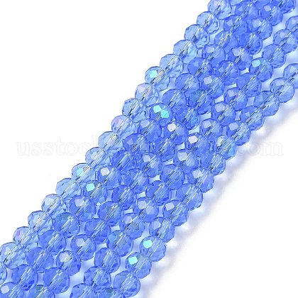 Electroplate Glass Beads Strands US-EGLA-A034-T8mm-L04-1