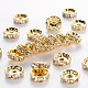 Brass Grade A Rhinestone Spacer Beads US-RSB039NF-01G-1