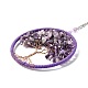 Wire Wrapped Chips Natural Amethyst Big Pendant Decorations US-HJEW-A005-03-2