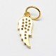 CZ Brass Micro Pave Cubic Zirconia Wing Charms US-ZIRC-L018-18-3