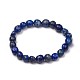 Natural Lapis Lazuli Stretch Beaded Bracelets US-BJEW-K213-C16-1
