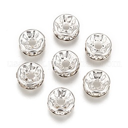 200pcs Clear White Rhinestone Rondelle Spacer Beads US-RB-A014-Z8mm-01S