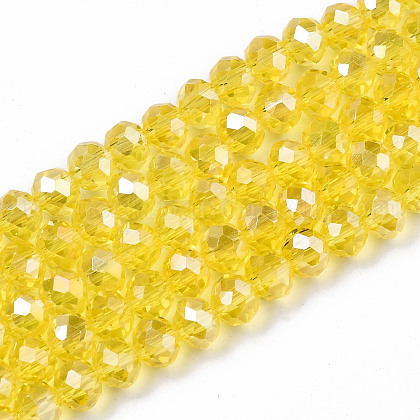 Electroplate Glass Beads Strands US-EGLA-A034-T6mm-B20-1