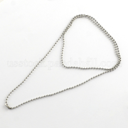304 Stainless Steel Ball Chain Necklace Making US-NJEW-R225-06-1