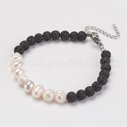 Natural Lava Rock Beads Bracelets US-BJEW-JB02799-1