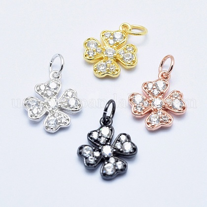 Brass Micro Pave Cubic Zirconia Charms US-RB-I078-65-NR-1